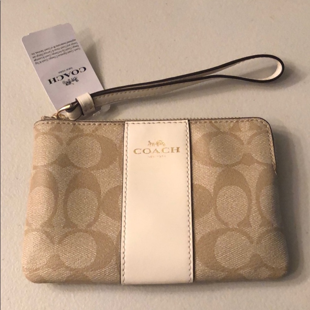 Coach corner zip wristlet
